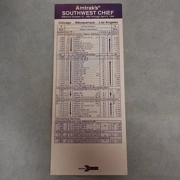 1993 Amtrak Southwest Chief Timetable Card Chicago Albuquerque Los Angeles