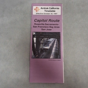 1997 Amtrak California Timetable Capitol Route Sacramento-San Francisco Bay Area