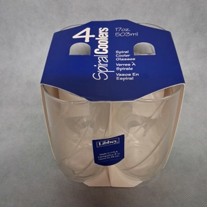 Libbey Glass Spiral Tumblers 4 Clear Swirl Glasses 6