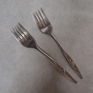 Oneida Lasting Rose Salad Forks 2 Stainless Steel 6 1/4