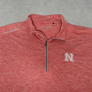 Columbia Golf Nebraska Cornhuskers 1/4 Zip Pullover Men's XL Red Embroidered