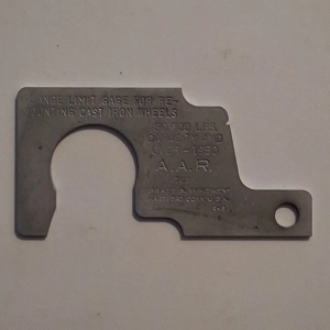 UPRR Pratt & Whitney AAR Flange Limit Gage For Re-Mounting Cast Iron Wheels 1950