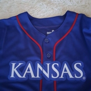 Gen 2 Kansas Jayhawks Baseball Jersey Boys Large 14/16 Button Front New W/ Tags