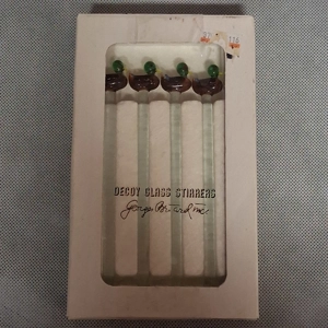 Vintage Georges Briard Duck Decoy Glass Drink Stirrers 4