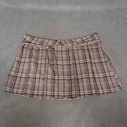 No Boundaries Plaid Mini Skirt Large 12/14 Beige