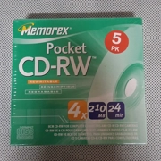 Memorex Pocket CD-RW (8cm CD / 4x / 210MB / 24min) 5 Pack New in Sealed Box