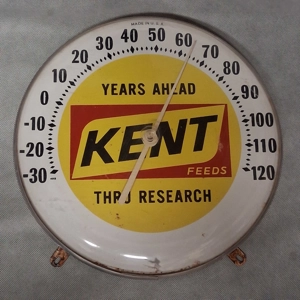Vintage Kent Feeds Advertising Thermoter 12
