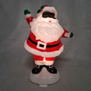 Lighted Christmas African American Black Santa Claus Blow Mold 12