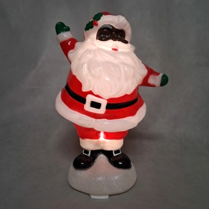Lighted Christmas African American Black Santa Claus Blow Mold 12