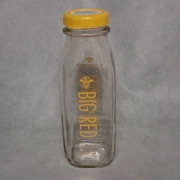 Shatto Big Red Milk Bottle with Cap 16 oz / 1 Pint KC Chiefs Collectible