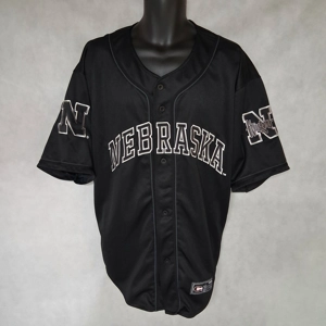 Colosseum Nebraska Cornhuskers Baseball Jersey Men's XL Black on Black