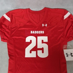 2017 Under Armour Wisconsin Badgers Football Jersey Men's Large Red #25 New Tags