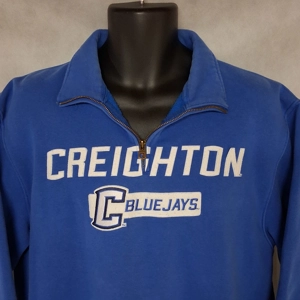 Jansport Creighton Bluejays 1/4 Zip Pullover Sweatshirt Mens Large Blue Stitched