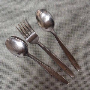 Frontier Airlines Flatware 3 Pcs 1 Fork 2 Teaspoons Stainless Steel Silverware