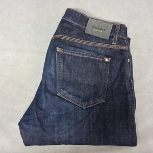 Baldwin Henley Blue Jeans Men's 34x34 Slim Straight Dark Washed Selvedged Denim