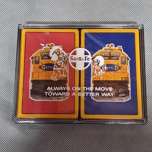 Santa Fe Railroad Playing Cards 2 Decks New Sealed in Plastic Case Redi-Slip
