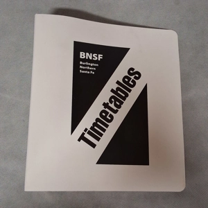 BNSF Timetables Binder Empty Burlington Northern Santa Fe Railroad