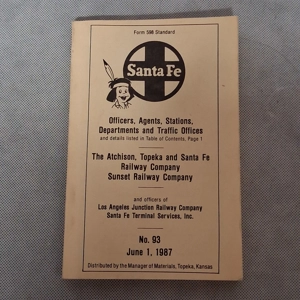 1987 Santa Fe Railway Officers Agents Stations Dept's Traffic Offices Form 598