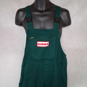 CLAAS Machinery Bib Overalls Men's Large Green Workwear Button Fly EU Size 52