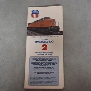 Union Pacific Employee Timetable No 2 1995