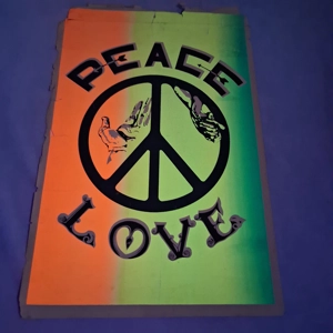 1960's 70's Peace & Love Black Light Wall Poster 23