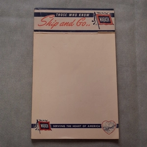 Wabash Railroad Paper Tablet Ship and Go