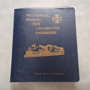 Santa Fe Mechanical Manual for Locomotive Engineers Empty Binder - No Pages