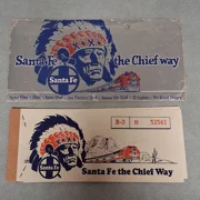 1958 Santa Fe Railway Southern Pacific Railroad Santa Ana CA-Portland OR Ticket