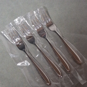 Lenox Hayden Cocktail Forks 4 Glossy Stainless Steel 5 3/8