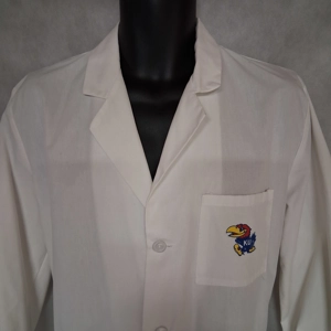 Landau Kansas Jayhawks Doctors Lab Coat 40 White Unisex Long Sleeves