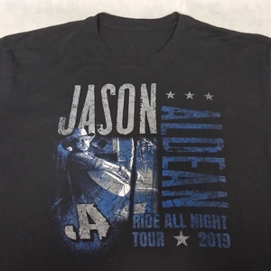 Jason Aldean 2019 Concert Tour T-Shirt Medium Black Ride All Night Tour