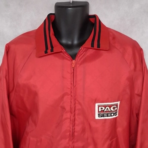 PAG Seeds Satin Bomber Jacket Men's XL Red Quilted Lining 3M Thinsulate