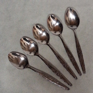 Stylecraft SYF2 Rose Teaspoons 5 Stainless Steel 6 3/8