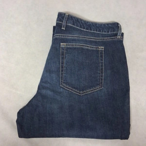 Eddie Bauer Blue Jeans 14 Long 33x36 Curvy Barely Boot Dark Washed