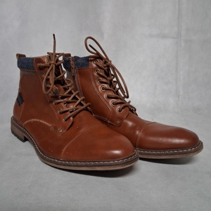 Steve Madden M-Brady Ankle Boot Men's 10 Brown Side Zip Lace Up Cap Toe