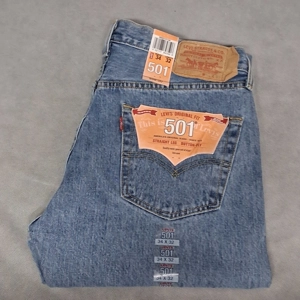 Nearly Vintage Levi's 501 Blue Jeans Men's 34x32 Light Wash Straight Leg NWT