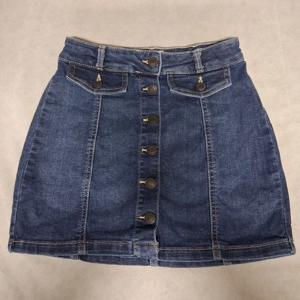 So Denim Jean Skirt 1 Button Front Dark Wash