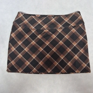 H&M Divided Plaid Mini Skirt XS Brown Black