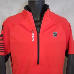 Reebok NHL Hexawarm Pullover Sweatshirt Men's Large Red 1/2 Zip Speedwick AX9422