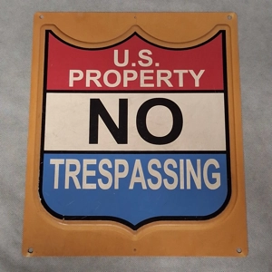 Vintage U.S. Property No Trespassing Molded Plastic Sign 11.5