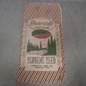 Riverside Supreme Cloth Seed Sack Colorful Graphics Lynnville Iowa Alfalfa CV-55