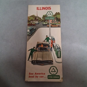 1960's Cities Service Illinois Road Map