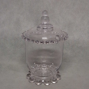Imperial Glass Candlewick Footed Marmalade with Lid Clear
