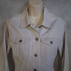 Eddie Bauer Jean Jacket Denim Trucker Jacket Women's Medium Off White