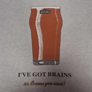 1990's Screen Stars Brains Brewery Beer T-Shirt Men's XXL Gray Fruit of the Loom