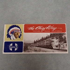 1970's Santa Fe Railway The Chief Way Empty Ticket Envelope New Unused Condition