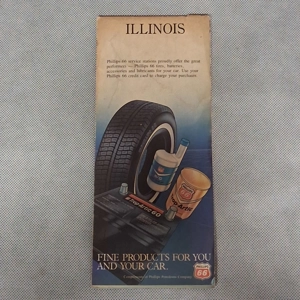1980's Phillips 66 Illinois Road Map
