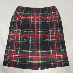 Talbots Tartan Plaid Skirt Women's 4 Red Multi Wool Lined A Line Knee Length