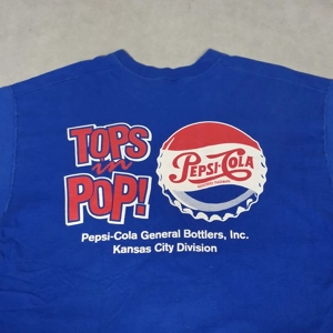 1990's Pepsi-Cola T-Shirt Mens XL Blue Tops in Pop Kansas City Fruit of the Loom