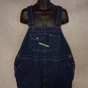 Key Bib Overalls 52x32 Dark Washed Blue Denim